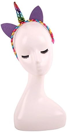 Glitter Hair Hoop Gold Unicorn Horn Ears Flower Headband Halloween Cosplay Costume Makeup Birthday Party Headdress (s-color)