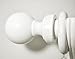 White Wood Pole Curtain Rod Ball Finials-1 Pair
