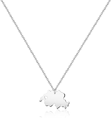 Fasjosma Switzerland Country Necklace - Switzerland Travel Necklace Length 18 Inches