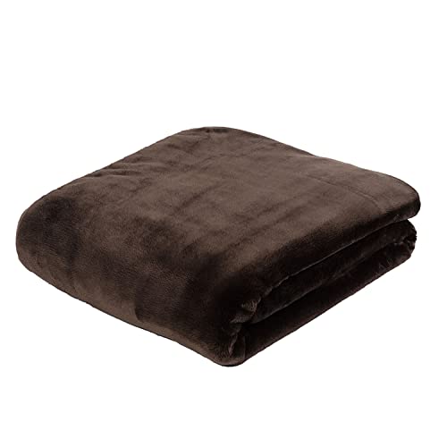 Gözze - Premium Cashmere-Feeling Wohn- und Kuscheldecke, 500 g/m², 220 x 240 cm - Schoko