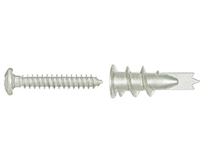 RAWLPLUG DRA Gipskartondübel Metall mit Schraube, 100 Stück, R-DRA-02PLUS