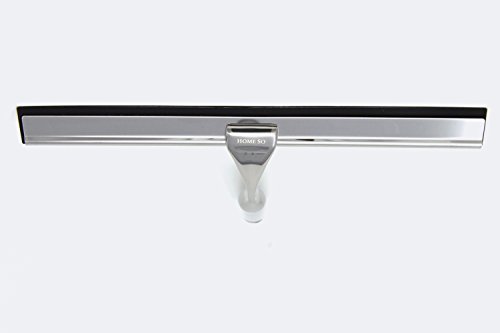 HOME SO Shower Squeegee with Two 3M Adhesive Holder Hooks - Deluxe Stainless Steel Wiper Scraper for Bathroom Shower Glass Door, Mirror, Windows, Tiles - Chrome - Thumbnail 7