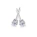 925 Solid Sterling Silver, Basket Set, Clear Round CZ Cubic Zirconia Stud Earrings 1.0ct to 5.0ct