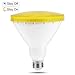 PAR38 Sensor Yellow Light Bulb, JandCase Dusk-to-Dawn LED Flood Light, 9W Recessed Lighting, 500lm, Indoor/Outdoor Bug Light for Ceiling Can, Porch, Garage, Yard, E26 Medium Base, Not Dimmable