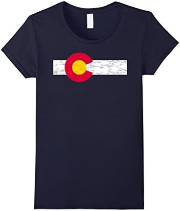 Women's Colorado Flag - The Centennial State tshirt Small Navy