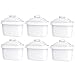 Waterdrop NSF, TÜV SÜD Certified Replacement Pitcher Water Filter, Replacement for Brita® Mavea® Maxtra®, Reduces Chlorine and Limescale, Pack of 6 (NOT for Waterdrop's Pitchers)