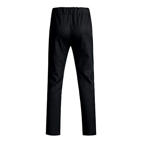 TOPUNDER Mens Spring Winter Joggers Solid Patchwork Drawstring Sweatpants Trouser Pants Black - Thumbnail 2