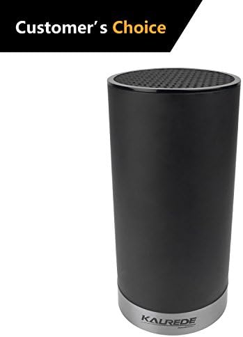 KALREDE Knife Block Plastic, 1 Universal Knife Block without Knives,Round Soft Touch Empty Kitchen Knife Holder Stand Organizer (Black)