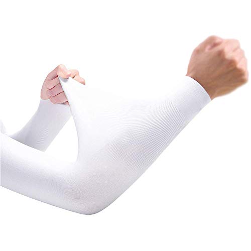 UV Protection Cooling Arm Sleeves,UPF 50 Compression Sun Sleeves for Men & Women for Cycling, Running, Football, Basketball, Golf, Outdoor Sports One Pair (Best Arm Sleeves For Football)