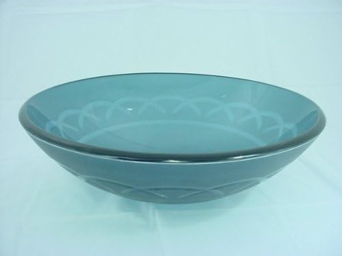 Decolav Blue Etched Art Glass Vessel Sink Bowl
