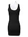 FLORIA Womens Scoop Neck Fitted Stretch Bodycon Mini Tank Sexy Dress Black S