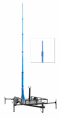 Mobile Communication Tower w/ Trailer - 13' to 50' - Antenna Mount Pole - Cell on Wheels