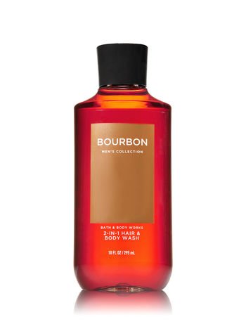 Bath & Body Works - Signature Collection - Bourbon - 2-in-1 Hair + Body Wash - Deodorizing Body Spray & Ultra Shea Body Cream - designed just for him!