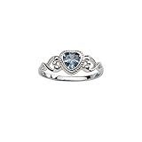 Sterling Silver December CZ Simulated Birthstone Baby Ring with Heart
