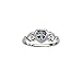 Sterling Silver September CZ Simulated Birthstone Baby Ring with Heart