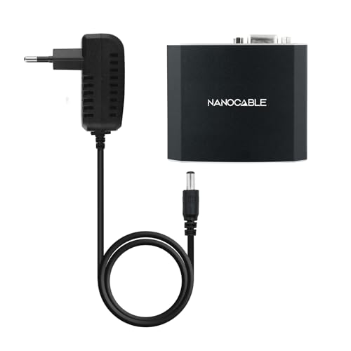 NanoCable 10.16.2101-BK SVGAcon Audio to HDMI Converter with Power, SVGA/H+JACK 3.5/H-HDMI A/H, Black