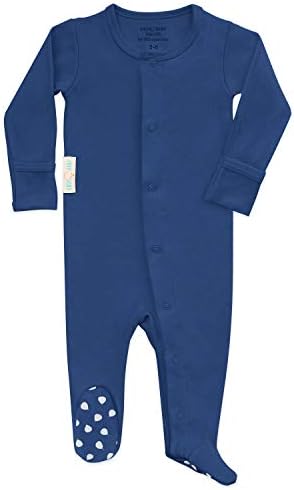 Made in USA Organic Cotton Baby Onesie Footed Pajamas | Unisex Sleeper Clothes