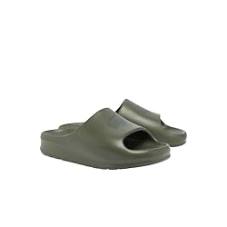 Lacoste Women's Serve Slide, Olive Green Croc, 9