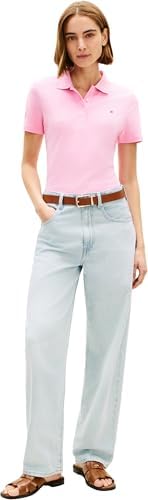 Donna Maglietta Polo Maniche Corte 1985 Pique Slim Fit, Rosa (Rose Petal), M