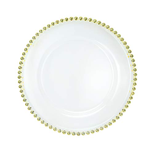 Acrylic Charger Plates. Elegant Clear Acrylic Charger Plate with Bead