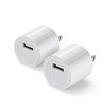 USB Wall Charger, 2-pack Rapid Portable USB Travel Wall Charger Phone Charger Adapter for iPhone iPod iPad Samsung Htc Nexus Nokia (2 pack White)
