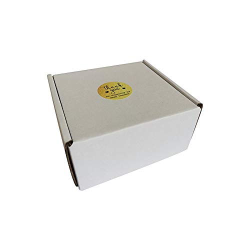 50 Pack 4x4x2'' Small Shipping Boxes, Corrugated Cardboard Mailers for Business, with Thank you stickers, White (CM442-TKS)