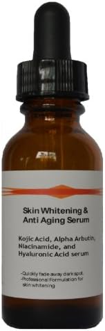 Skin Whitening Kojic Acid, Arbutin, Niacinamide, Hylauronic acid serum! Great for Dark Spots (2.3 oz)