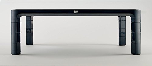 3M Adjustable Monitor Stand for Monitors and Laptops, Three Leg Segments Simply Adjust Height from 1.7" to 5.5", Holds up to 20 lbs, 13.6 in Clearance Between Legs for Storage, Black (MS85B)