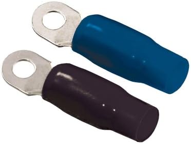 Soundquest SQRT4 4 Gauge Ring Terminal Boots, 4 Pack, Blue/Black