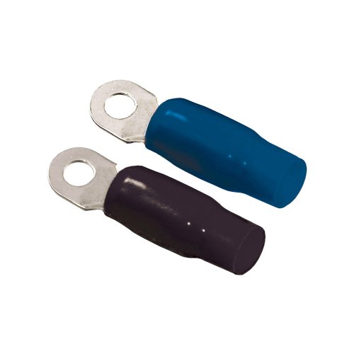 Soundquest SQRT4 4 Gauge Ring Terminal Boots, 4 Pack, Blue/Black