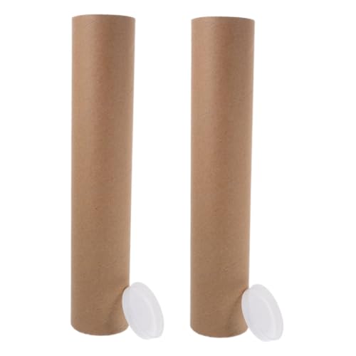 SECFOU 2pcs Mailing Tubes with Caps for Storing Posters and Artwork Kraft Tubes for Classroom Crafts and Projects Inner Thickness
