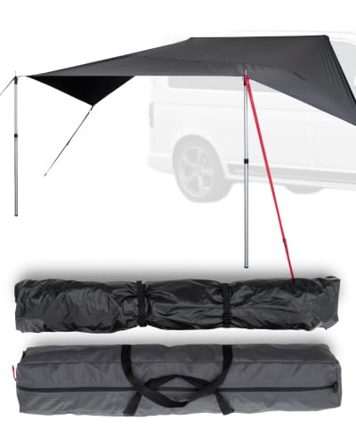 qeedo Motor Tarp Universal Sonnensegel für Camper, Wohnmobil, Van, PKW & SUV – wasserdichtes Vordach mit Keder & Saugnapf - Camping Markise UV80, 250