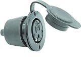 Journeyman-Pro 5279 15 Amp 120-125 Volt, NEMA 5-15 Flanged Outlet, Black Commercial Grade, 2 Pole-3 Wire, Straight Blade Plug Charger Receptacle (w/Front & Back Covers)