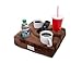 The Original Cup Cozy Pillow Gray-As Seen on TV-The World's Best Couch/Bed/Car Cup Holder for Drinks/Snacks/Remotes! (Brown, 5 Hole)