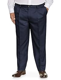 Pantalón de vestir plisado resistente a las arrugas clásico y grande de   Essentials para hombre, ajustado por DXL