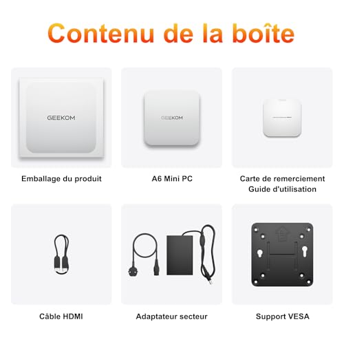 GEEKOM A6 Mini PC with AMD Ryzen 7 6800H, Radeon 680M, 1TB PCIe 4.0 SSD, Aluminium Case, 16GB DDR5 RAM (Scalable), SD Drive, Windows 11 Pro, USB-C, 4 8K Displays, Mini Computer for Office, Business, Business