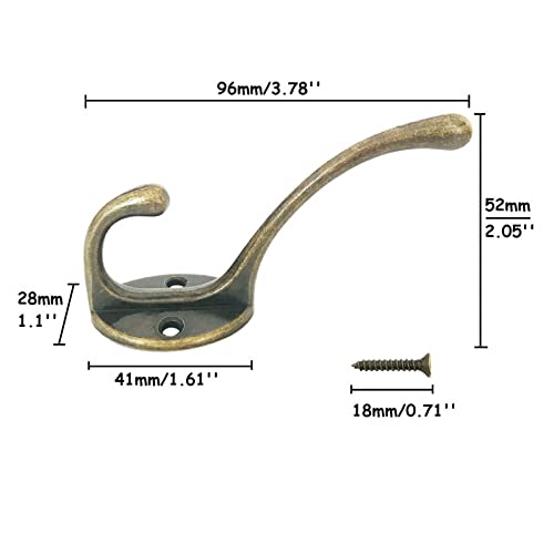 Coat Hooks, 12Pcs Wall Hooks for Hanging Coat Towel Hooks Hardware Heavy Duty Headphone Holder Hooks No Rust Wall Mounted with Screws for Hat Bags, Bronze