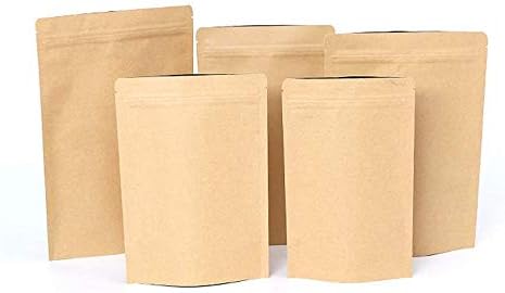 20pcs Paper With Notch Stand Up Bag Pouches Healthy Coffee Eco Friendly Zip Lock(11 * 18.5+3)