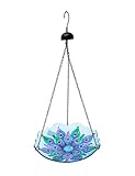 MUMTOP 11-inch Bird Bath, Glass Bird Bath,Outdoor Bird Drinking, Garden Decoration