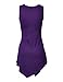Made By Johnny MBJ WT671 Womens Summer Sleeveless Irregular Handkerchie Hem Loose Tunic Tops Flowy Blouses Shirt XXL Dark_Purple