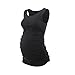 ZUMIY Maternity Top Pregnancy, Women's Maternity Cami Shirt Cotton Round Neck Ruched Waist Tank