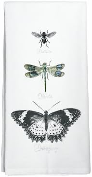 Montgomery Street Butterfly, Dragonfly and Bee Cotton Flour Sack Dish Towel