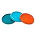 Boon Edgeless Nonskid Plastic Plates for Toddlers, Blue/Orange/Green