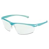 3M 117350000020 Refine 201 Safety Glasses, Wraparound, Clear AntiFog Lens, Teal Frame