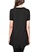 BaiShengGT Women's V-Neck Short Sleeve Flared Tunic Top X-Large Solid Black