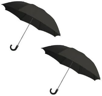 Set of 2 Rainbrella Hook Handle Black Umbrella with Cover