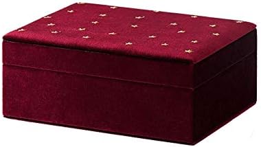 ジュエリー収納ボックススター木製ジュエリージュエリープリンセスヨーロッパの高級フランネルボックス H 12 10 Color 割り引き Red Size 13 5 7 2cm 18