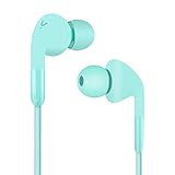 Reetec In Ear Headphones Stereo Bass Sports Earbuds RT-S1 Volume Remote Control with Microphone Wired Headphones Earphones (Cyan)