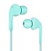 Reetec In Ear Headphones Stereo Bass Sports Earbuds RT-S1 Volume Remote Control with Microphone Wired Headphones Earphones (Cyan)