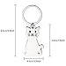 Mayitr 1pc Silver Cat Keychain Key Ring Cute